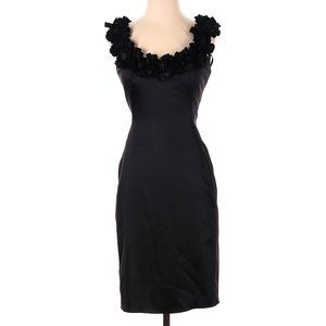 Satin Ruffle Formal / Cocktail Dress (NEW), Size 8, Black